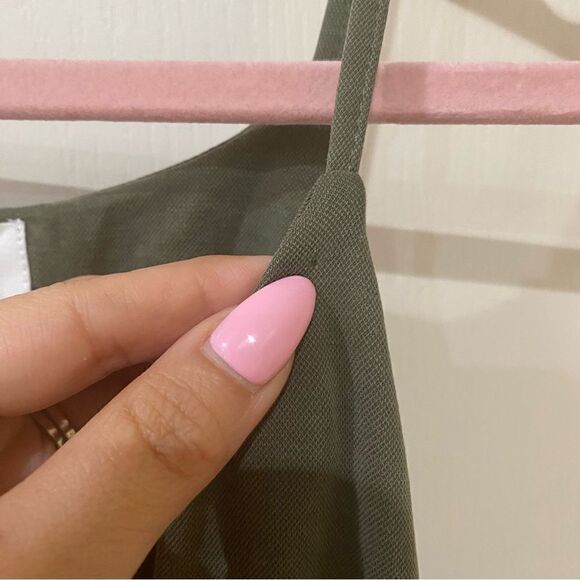 Joie pullover midi swing asymmetrical hem dress size XS army green color - Picture 5 of 6